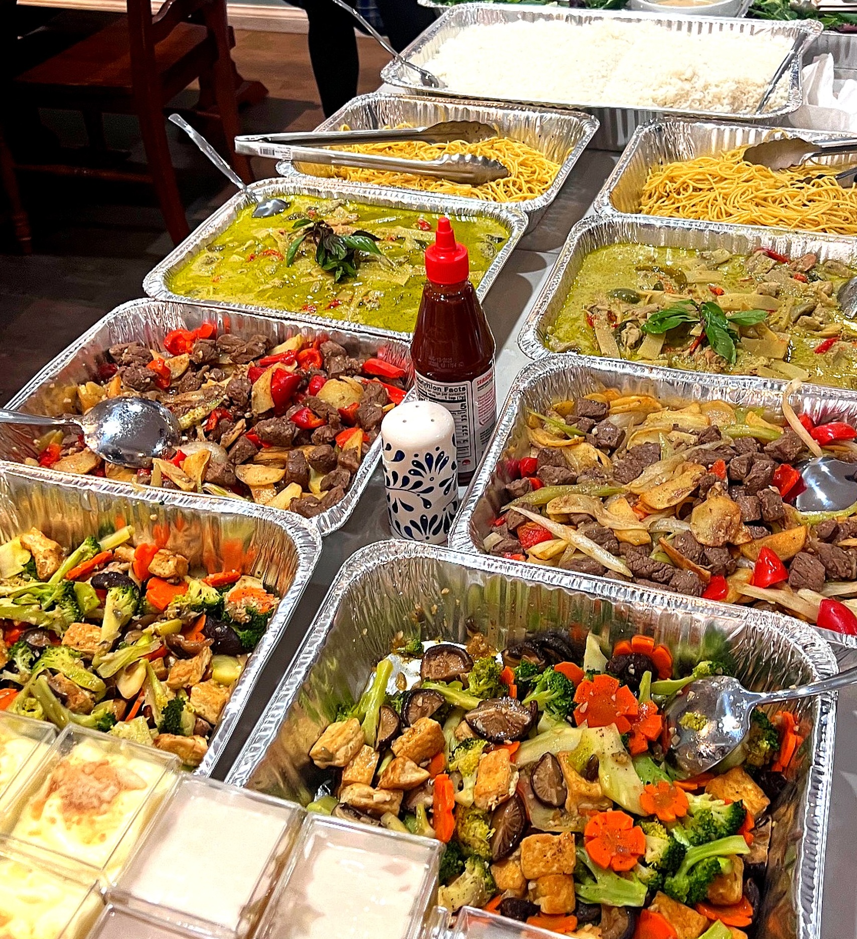 Rice & Shine Pan-Asian buffet spread for production crew